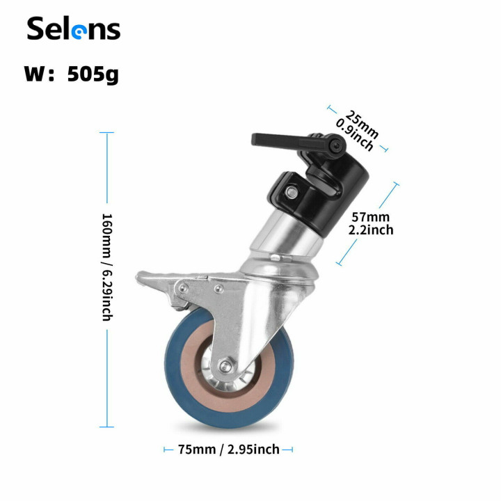 Selens C-Stand 11 ft con brazo y ruedas Open Box