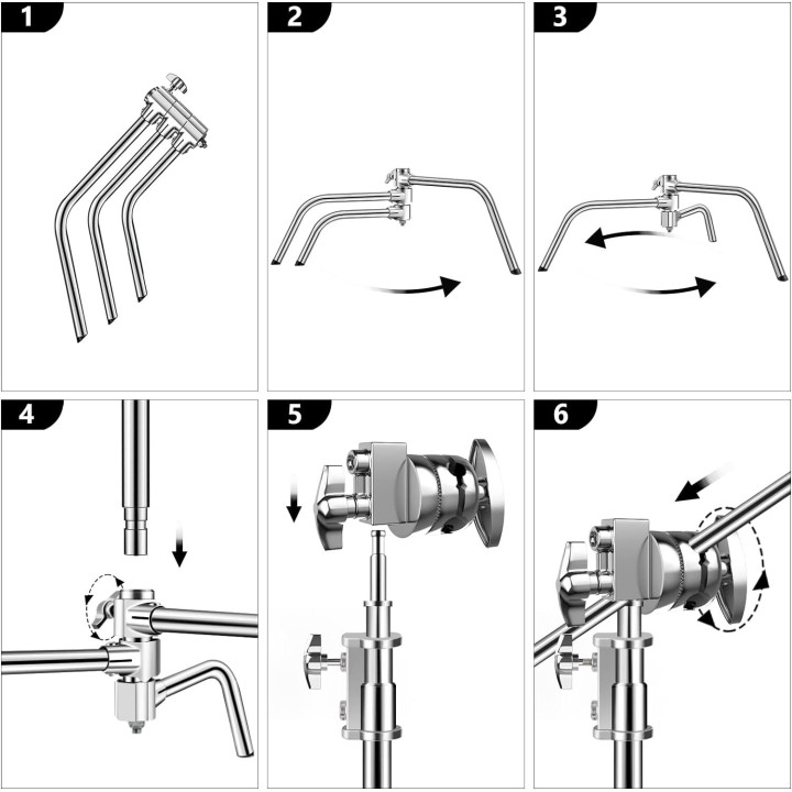 Selens C-Stand 11 ft con brazo y ruedas Open Box