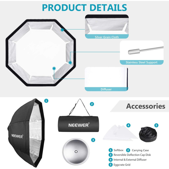 Neewer softbox octagonal 36 pulgadas Bowens usado