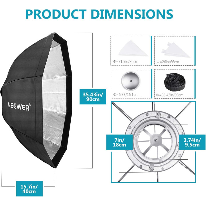 Neewer softbox octagonal 36 pulgadas Bowens usado
