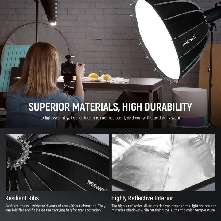 Neewer NS70P softbox parabólico 28″ Bowens usado 9.5/10